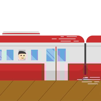 businessman in the train design vector