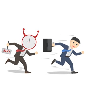 businessman pursuit by time design vector