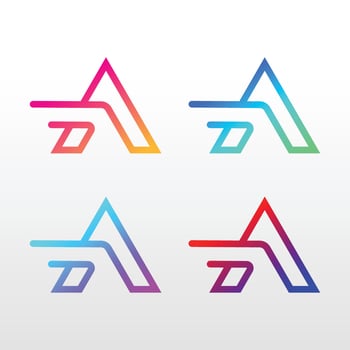Modern and Creative Letter A Logo Icon Intro design vector template.Typeface. Colorful Alphabet collection. Type Characters Logotype symbols.