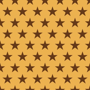 Seamless background with dark brown and light brown star pattern. vector