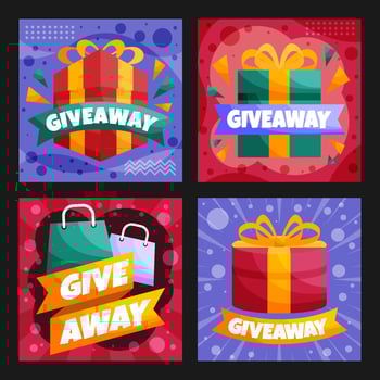 Give Away Social Media Post Template vector