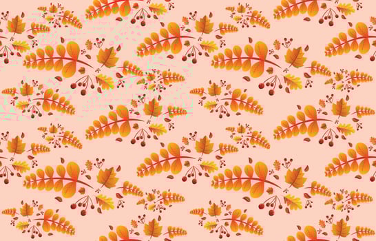seamless pattern Autumn background with leaves golden yellow. fall concept,For wallpaper, postcards, greeting cards, website pages, banners. Vector illustration
