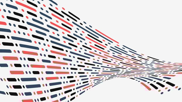 Abstract rounded dots lines elements pattern distorted retro color on white background vector