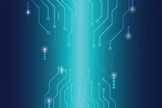 Technology background dark blue tone. Glowing electronic circuit pattern. Concept of 5g technology era. vector