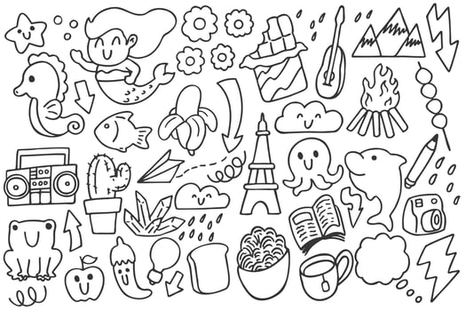 Set of various doodles art vector