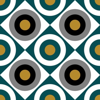 Seamless, repeat pattern,  Fat vector texture, geometry, circle and square  image.
