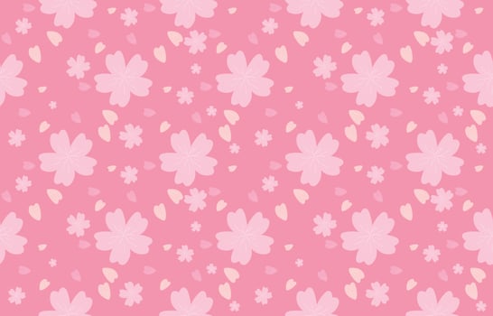 Seamless pattern of sakura, delicate pink fabric pattern, spring petal illustration vector. vector