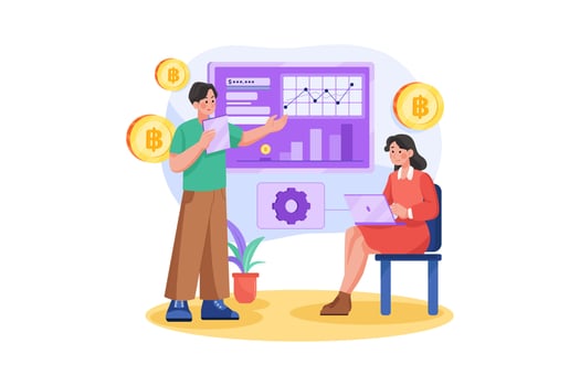 Cryptocurrencies Develop Illustration concept vector