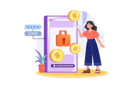 Cryptocurrency Security Illustration concept vector