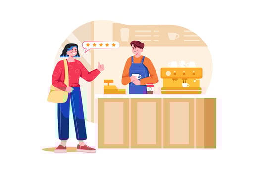 Businessman Giving Feedback For The Coffee Shop Service vector
