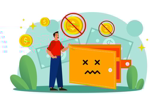 Empty wallet Illustration concept vector