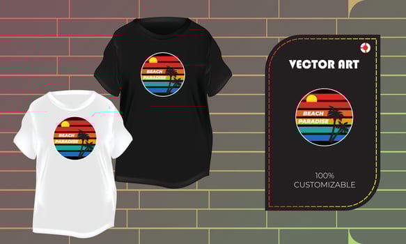 Beach Paradise California Summer Tshirt design vector illustration