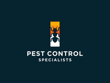 Letter Initial I Pest Control Logo Design with Insect Silhouette Shape Combination. vector