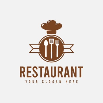 Simple and Clean Restaurant Logo Template Design in Brown Color, Suitable for Restaurants, Cafe, Shops, Food Stalls, Food Menus, Etc. vector