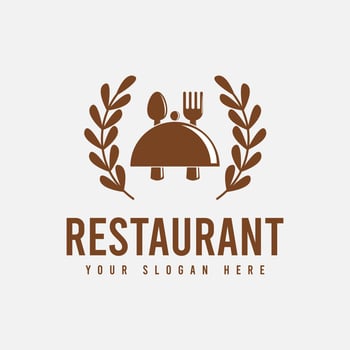 Simple and Clean Restaurant Logo Template Design in Brown Color, Suitable for Restaurants, Cafe, Shops, Food Stalls, Food Menus, Etc. vector