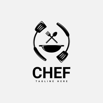 Vector Design of a Black Chef Logo, Suitable for Those Who Like to Cook