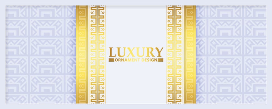 Gold and white background with border pattern vector