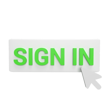 Sign in click with cursor 3d icon model cartoon style concept. render illustration png