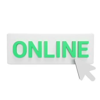 Online with cursor 3d icon model cartoon style concept. render illustration png