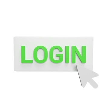 Login click with cursor 3d icon model cartoon style concept. render illustration png