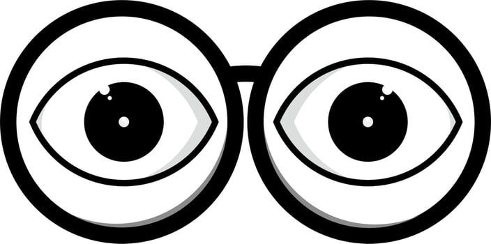 Vector illustration of round glasses icon.