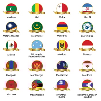 flags Isolated world flag. Isolated on white background. Vector illustration.