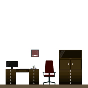 Interior Furniture Minimalist Funny Cartoon Decoration Card Background Template vector