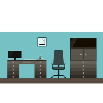 Interior Furniture Minimalist Funny Cartoon Decoration Card Background Template vector