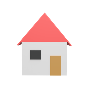 House home 3d icon model cartoon style concept. render illustration png