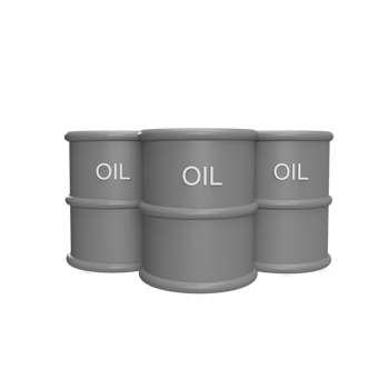Oil barrel 3d icon model cartoon style concept. render illustration png