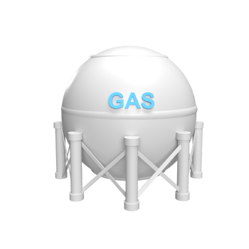 Gas reservoir 3d icon model cartoon style concept. render illustration png