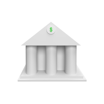bank 3d icon model cartoon style concept. render illustration png