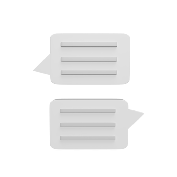 Bubble chat 3d icon model cartoon style concept. render illustration png