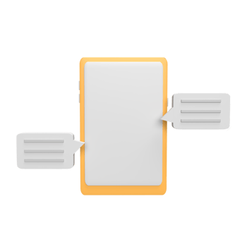 Phone chat 3d icon model cartoon style concept. render illustration png