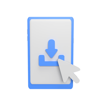 Download from phone 3d icon model cartoon style concept. render illustration png