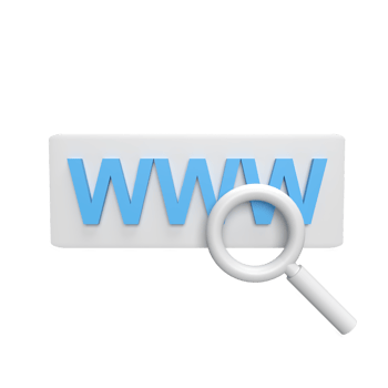 search web 3d icon model cartoon style concept. render illustration png
