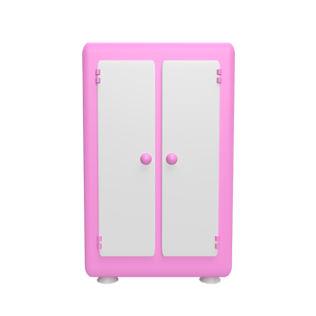 Cupboard 3d icon model cartoon style concept. render illustration png