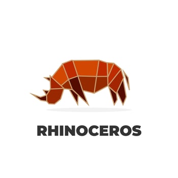Elegant geometric rhino illustration logo vector