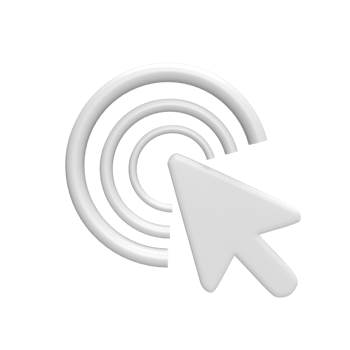 click icon 3d icon model cartoon style concept. render illustration png