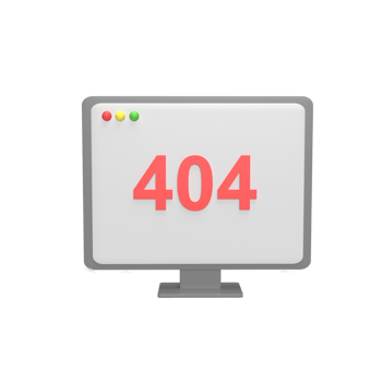 404 Maintenance web 3d icon model cartoon style concept. render illustration png