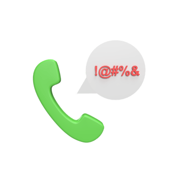Icon call and harsh word 3d icon model cartoon style concept. render illustration png