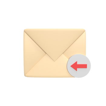 incoming messages 3d icon model cartoon style concept. render illustration png