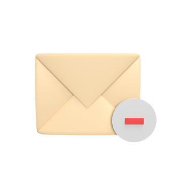 discard messages 3d icon model cartoon style concept. render illustration png