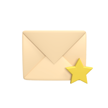 star messages 3d icon model cartoon style concept. render illustration png