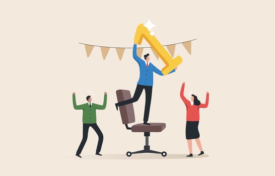 Successful work achievements or team victories. Winner or Leadership Career achievements or championship. vector