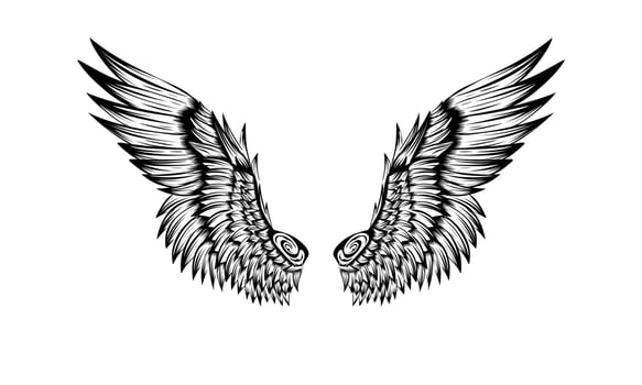 Free vector angel wings tattoo design