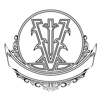 Vintage lettering monogram hand drawn logo vector