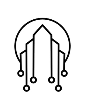 Internet connection building logo vector