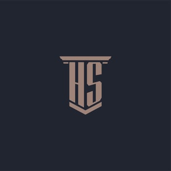 HS initial monogram logo with pillar style design vector