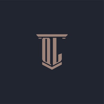 QL initial monogram logo with pillar style design vector
